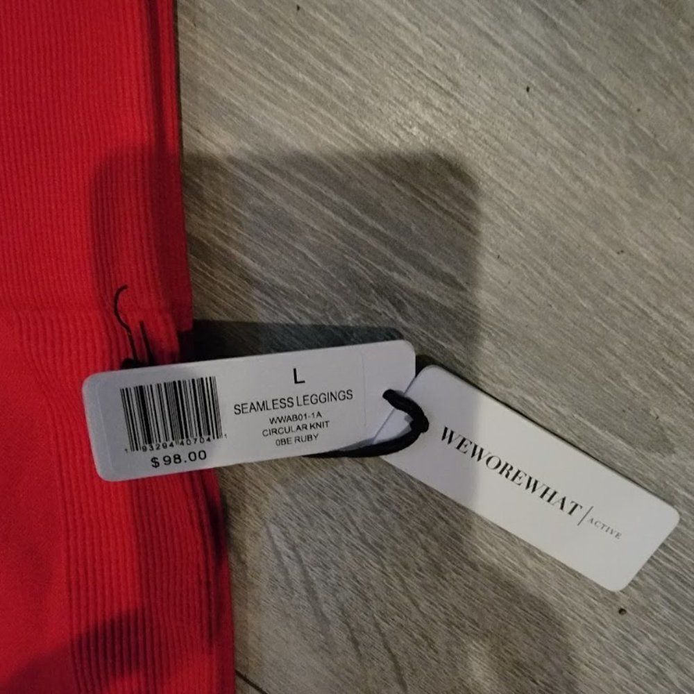 We Wore What Women's Red Seamless High Waist Leggings Size Large - Picture 6 of 16